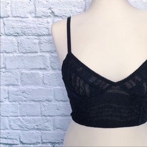 FREE PEOPLE Black Lace Cropped Bralette Size S